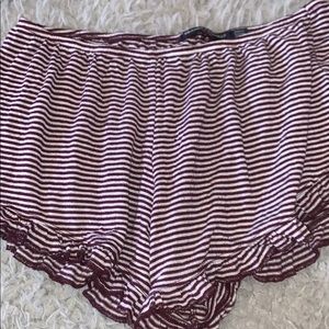 Maroon Striped Vodi Shorts